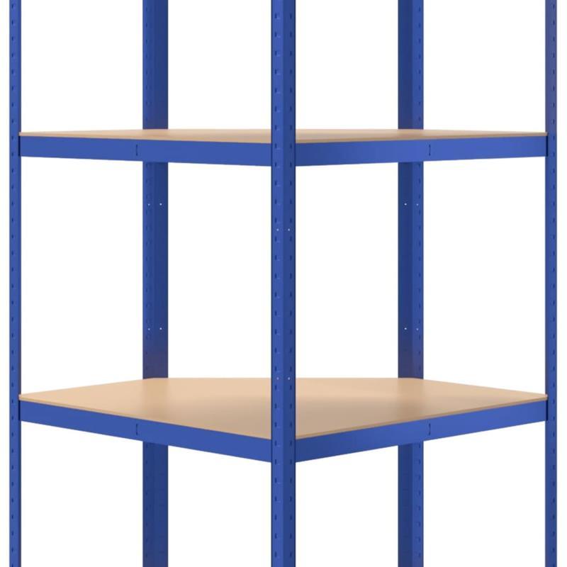 Opbergrek – Opbergkast – Stellingkast – Magazijnstelling – Opbergrek – 4 Lagen – Stalen Frame & Houten Planken – Extra Sterk & Gemakkelijk Te Monteren