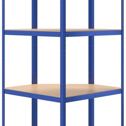 Opbergrek – Opbergkast – Stellingkast – Magazijnstelling – Opbergrek – 4 Lagen – Stalen Frame & Houten Planken – Extra Sterk & Gemakkelijk Te Monteren