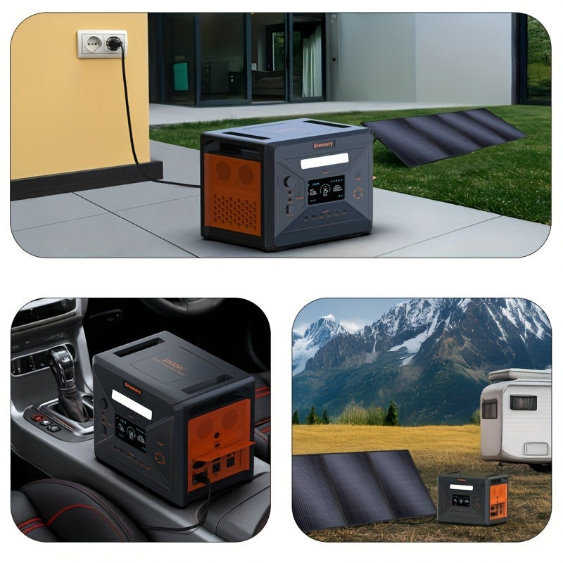 Zonne-energie Accu – Draagbare Powerstation – Mobiele Generator – Solar Batterij – Outdoor Accu – 2500W Vermogen – 2304Wh Capaciteit – Inklapbaar 400W Zonnepaneel – Stabiliteit & Draagbaarheid