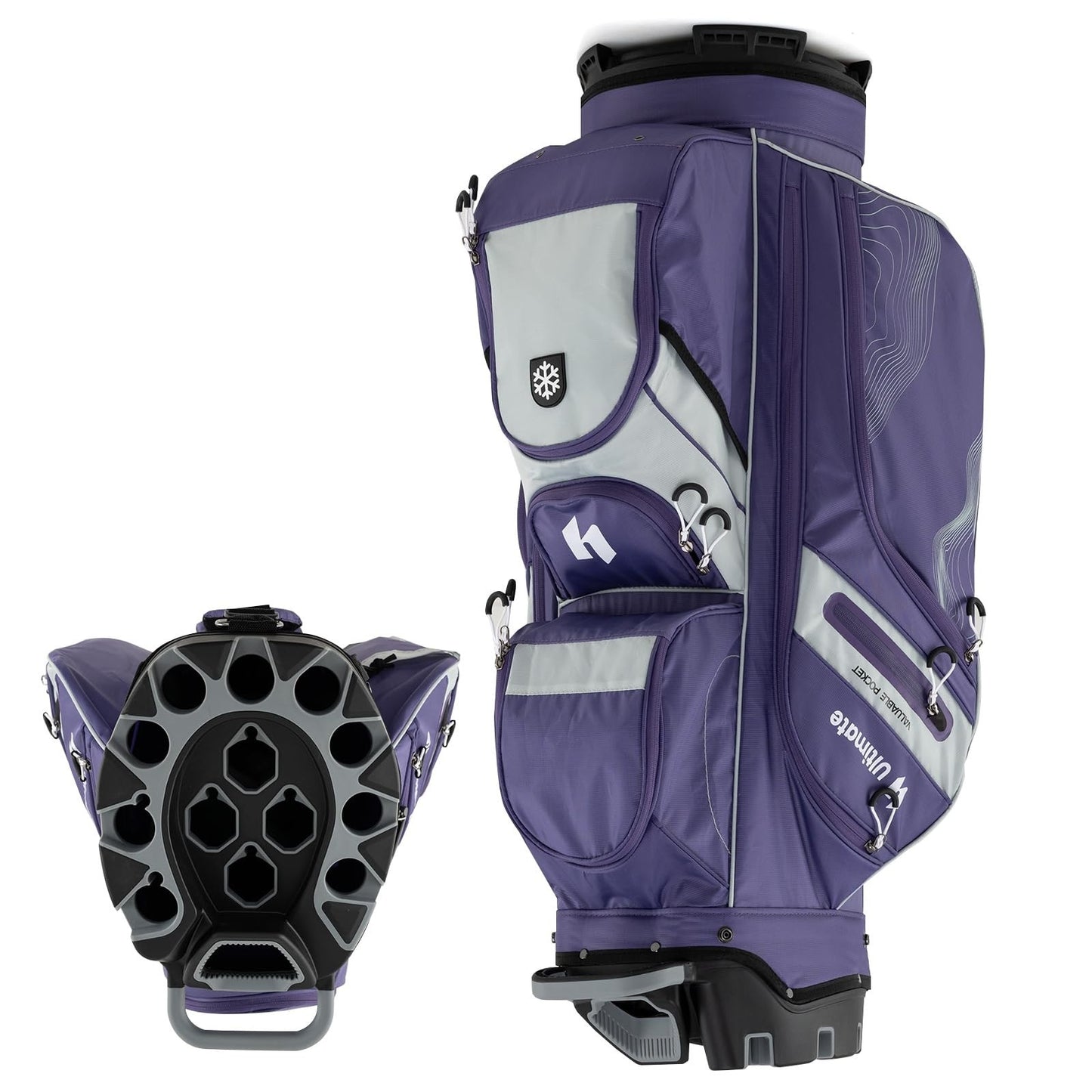 Golfbag – Golf Tas – Cartbag – Golftas – Draagtas – 14 Compartimenten – Waterafstotend Met Regenhoes – Violet