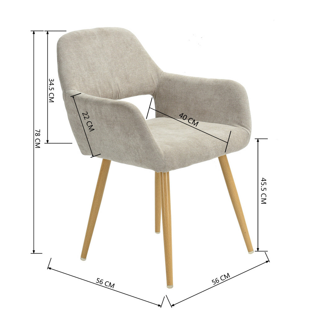 Eetkamerstoelen – Stoelen – Kuipstoelen – Keukenstoelen – Meubilair – Scandinavisch Design – Ademend Rugleuning – Metalen Onderstel – Set van 4 – Beige