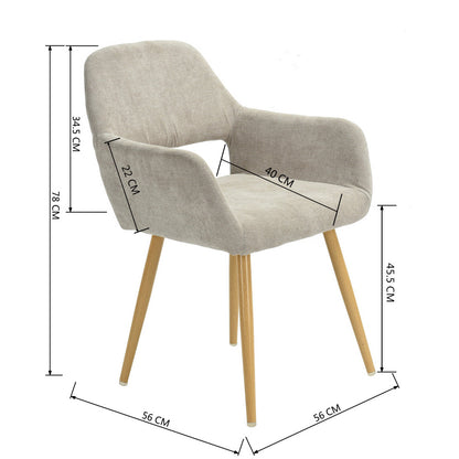 Eetkamerstoelen – Stoelen – Kuipstoelen – Keukenstoelen – Meubilair – Scandinavisch Design – Ademend Rugleuning – Metalen Onderstel – Set van 4 – Beige
