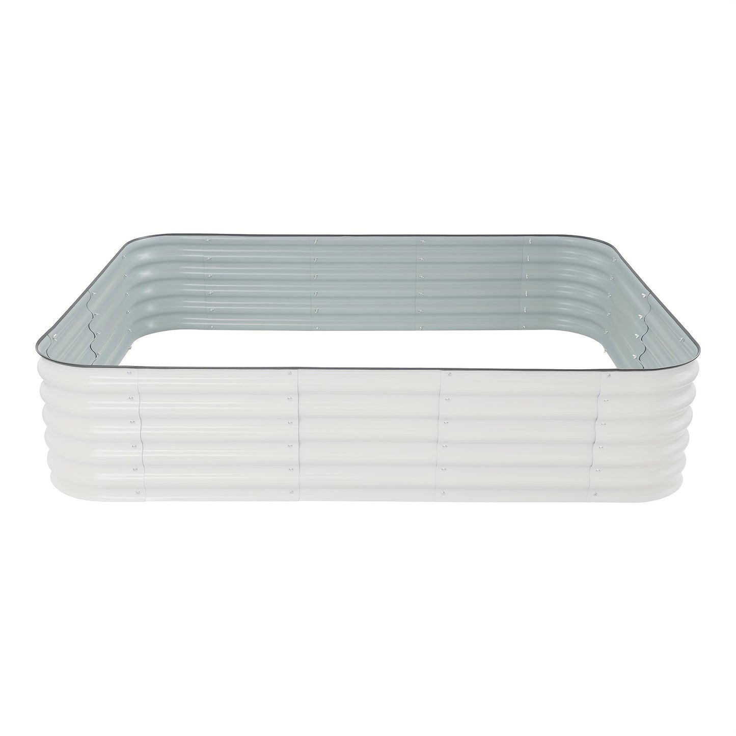 Raised Garden Beds Outdoor – Verhoogde Tuinbak – Plantenbak – Moestuinbak – Kruidenbak – Metaal – Modulair 14-in-1 – 285x60x43 cm – Wit Lichtgrijs – Roestbestendig – Eenvoudige Montage