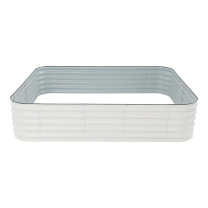 Raised Garden Beds Outdoor – Verhoogde Tuinbak – Plantenbak – Moestuinbak – Kruidenbak – Metaal – Modulair 14-in-1 – 285x60x43 cm – Wit Lichtgrijs – Roestbestendig – Eenvoudige Montage