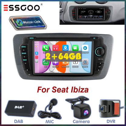 Autoradio – Auto Stereo – Multimedia Speler – Navigatiesysteem – In-Dash Unit – Android 14 – 7 Inch Touchscreen – 2GB RAM 64GB opslag – Draadloos CarPlay & Android Auto – AHD Achteruitrijcamera & DVR
