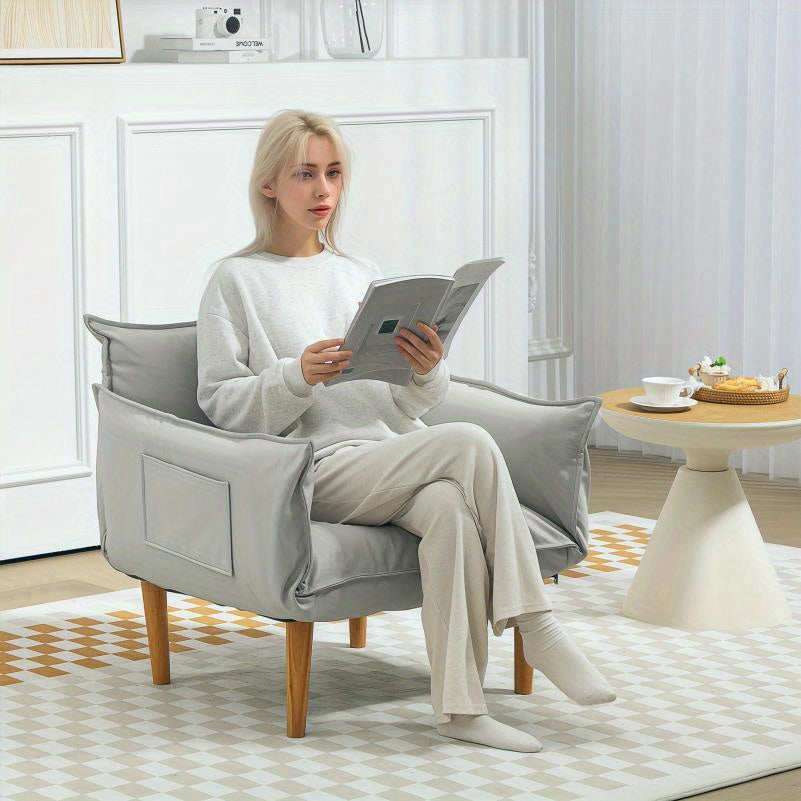 Relaxfauteuil – Loungestoel – Fauteuil – TV-stoel – Vloerstoel – Verstelbare Rugleuning – Polyester Gevuld – Geschikt voor Harde Vloeren