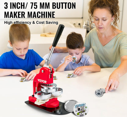 Buttonmaker – Badge Maker – Pinnenmaker – Knopenmachine – DIY Speldjesmachine – 75 mm Diameter – Stevig IJzer Met ABS Coating
