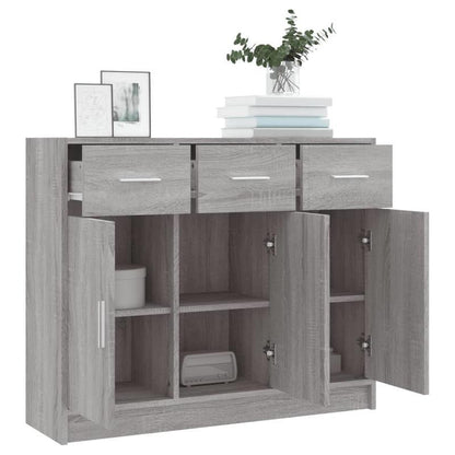 Dressoir – Kast – Opbergmeubel – Bufetkast – Sideboard – Sonoma Grijs – Compact 91x28x75 cm – Duurzaam Plaatmateriaal