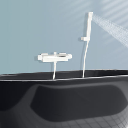 Muurmaandkraan – Badkraan – Douchekraan – Watervalkraan – Handdouche – Duurzaam Messing – Witte Mat Design