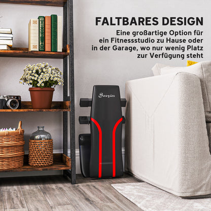 Fitnessbank – Inklapbare Trainingsbank – Krachtbank – Dumbbellbank – Workoutbank – Zes Verstelbare Rugleuningstanden – Stevig Gepoedercoat Stalen Frame – Zwart