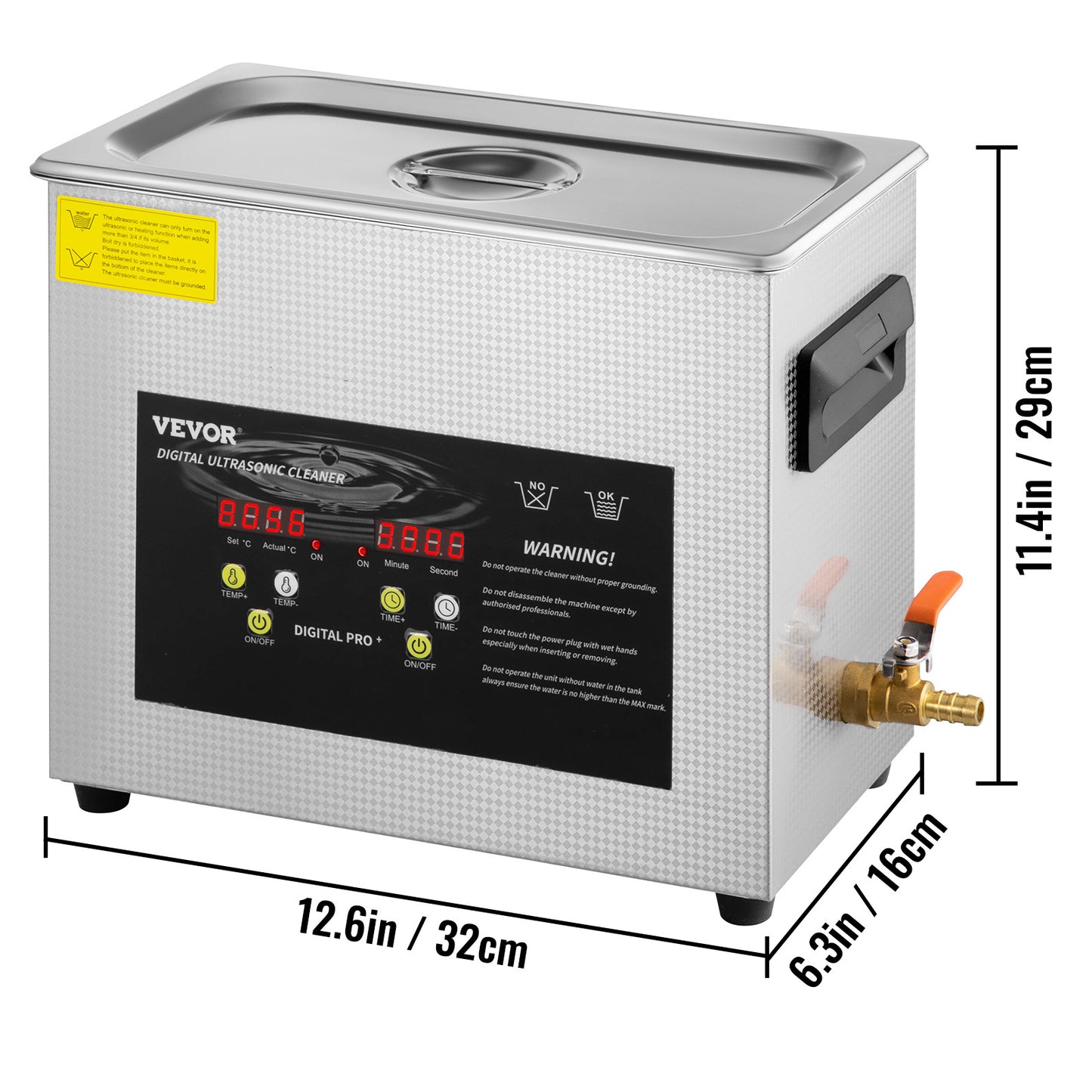 Ultrasone Reiniger – Ultrasoon Reinigingsapparaat – Sieradenreiniger – Brillenreiniger – Horlogereiniger – 6 Liter Capaciteit – Instelbare Verwarming en Timer