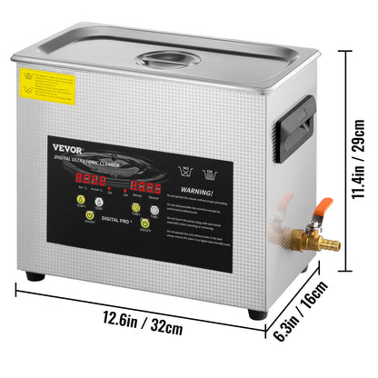 Ultrasone Reiniger – Ultrasoon Reinigingsapparaat – Sieradenreiniger – Brillenreiniger – Horlogereiniger – 6 Liter Capaciteit – Instelbare Verwarming en Timer