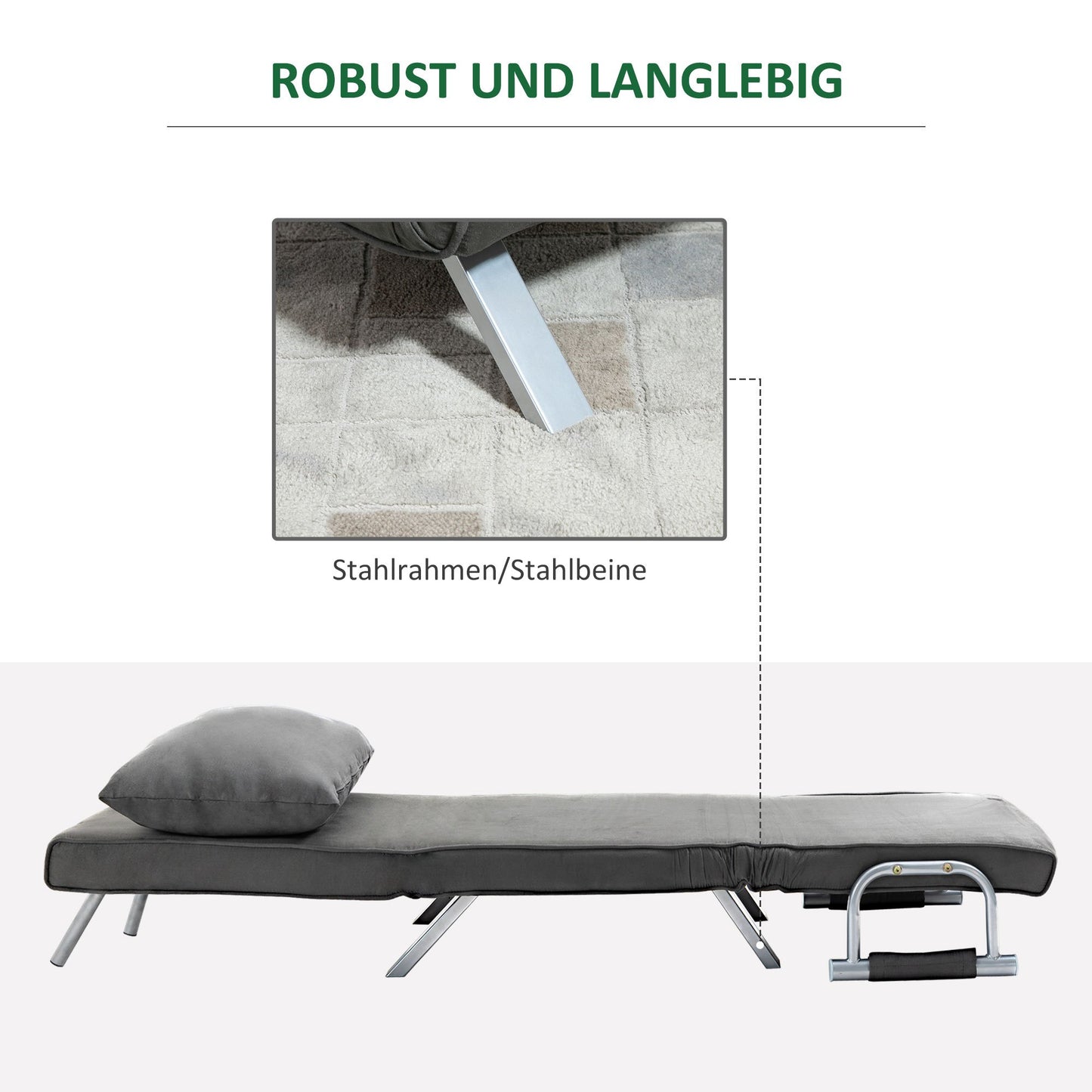 Relaxfauteuil – Relaxstoel – Loungefauteuil – Ligstoel – TV-stoel – Verstelbare Rugleuning – Compact 65x69x80 cm – Grijs
