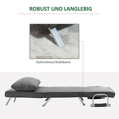 Relaxfauteuil – Relaxstoel – Loungefauteuil – Ligstoel – TV-stoel – Verstelbare Rugleuning – Compact 65x69x80 cm – Grijs