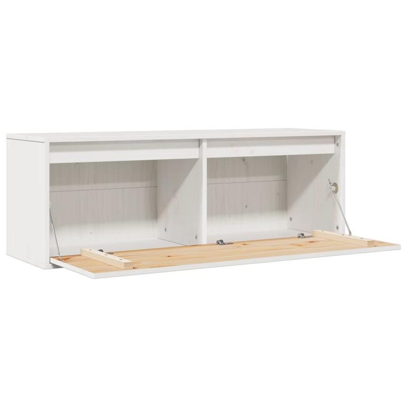 Modern European Style Solid Pine Wood Wall Shelf & Storage Cabinet - White 100x30x35cm, Wall-Mounted Space-Saving Organizer for Living Room, Bedroom, Home Office (Free Shipping), Storage Furniture, Sleek European Design, Smoo