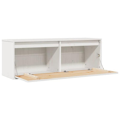 Modern European Style Solid Pine Wood Wall Shelf & Storage Cabinet - White 100x30x35cm, Wall-Mounted Space-Saving Organizer for Living Room, Bedroom, Home Office (Free Shipping), Storage Furniture, Sleek European Design, Smoo