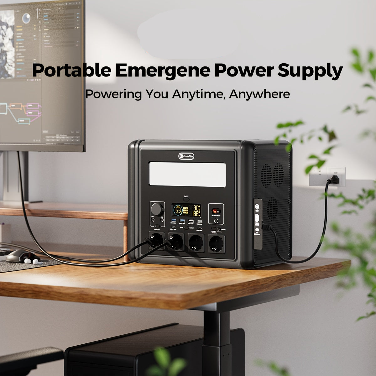 Powerbank – Powerstation – Zonnegenerator – Noodstroom – Draagbare Generator – 2000W Vermogen – 1536Wh LiFePO4 Batterij