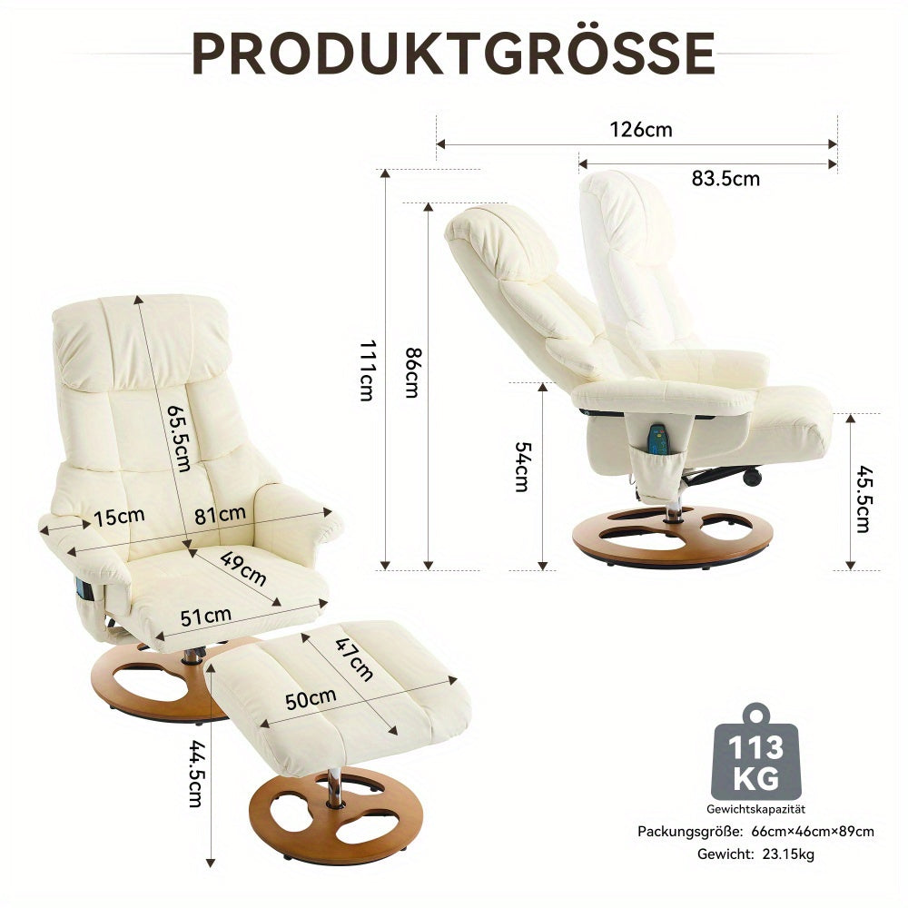 Draaifauteuil – Relaxfauteuil – Lounge Chair – Schommelstoel – Fauteuil Beige – 360° Draaibaar – Onderhoudsvriendelijke Stof