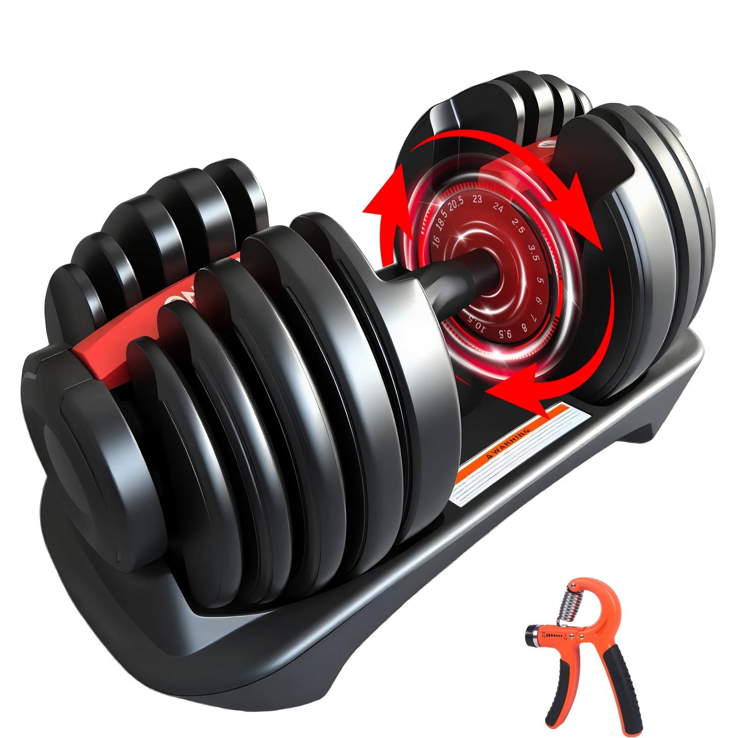 HAKENO 24Kg Adjustable Dumbbell, a Versatile 15-In-1 Weight System with Quick-Change Automatic Adjustments And Weight Plates for Home Fitness.