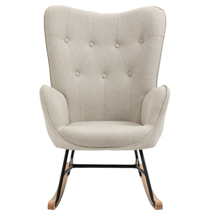 Chaise Lounge Beige – Loungestoel – Ligstoel – Relaxfauteuil – Zithoek – Modern Design – Stevig Metalen Frame – Compacte Afmetingen 68x84x99,5 cm