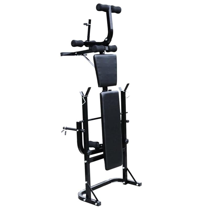 Halterbank – Fitnessbank – Gewichtbank – Trainingsbank – Dumbbellbank – Verstelbare Rugleuning – Stabiel IJzeren Frame – 30,5 kg Halters en Dumbbells – Zwart
