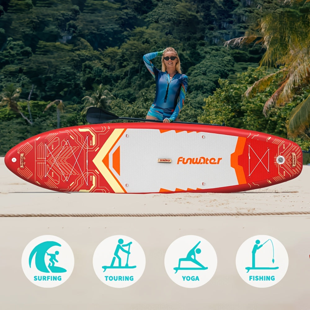 Paddleboard – Stand Up Paddle – SUP Board – Watersportboard – Crimson Cyber Wave Paddleboard – Duurzaam PVC – Lichtgewicht & Stabiel