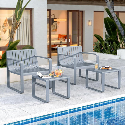 Tuinmeubelset 2-Delig – Balkonset – Tuinstel – Terrasmeubilair – Tuinstoel Met Tafel – Weerbestendig PP Materiaal – Ergonomische Stoel