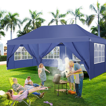 Pop-Up Tent – Zonwering Tent – Tuin Tent – Markt Tent – 3×6 Meter – 6 Zijwanden – Verstelbare Hoogte
