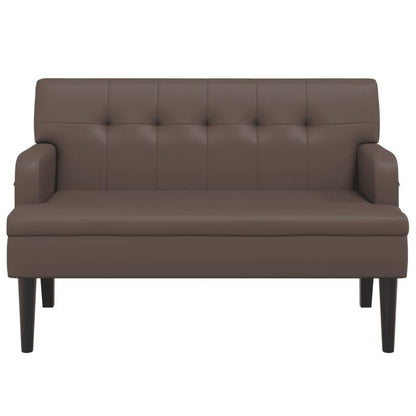 Leisure Chair – Relaxstoel – Fauteuil – Zitting Met Rugleuning – Stoel Bruin – Stevig Hardhout – Kunstleer Bekleding – Comfortabele Rugleuning – Compacte Afmetingen 112x65,5x75 cm