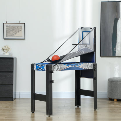 5-in-1 Speltafel – Spel tafel – Speeltafel – Spelbord – Multifunctionele Tafel – Blauw Zwart – Duurzaam MDF en Kunststof – Inclusief Accessoires