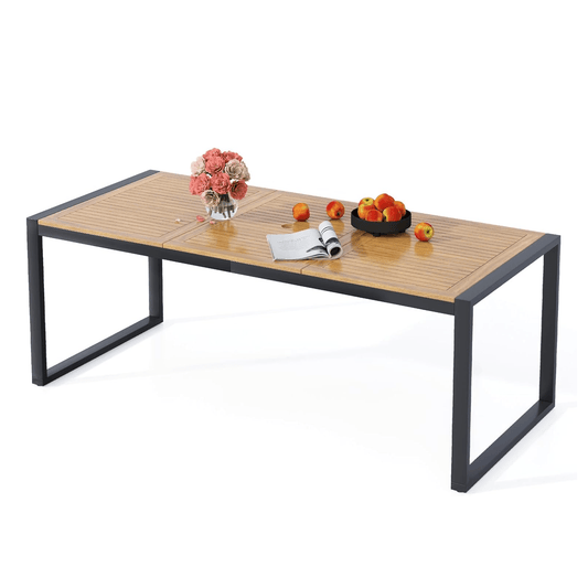 Tuintafel Acaciahout – Tuindiningtafel – Terrastafel – Buitenkeukentafel – Picknicktafel – Voor 8 Personen – Weerbestendig Hout – Ingebouwde Parasolhouder