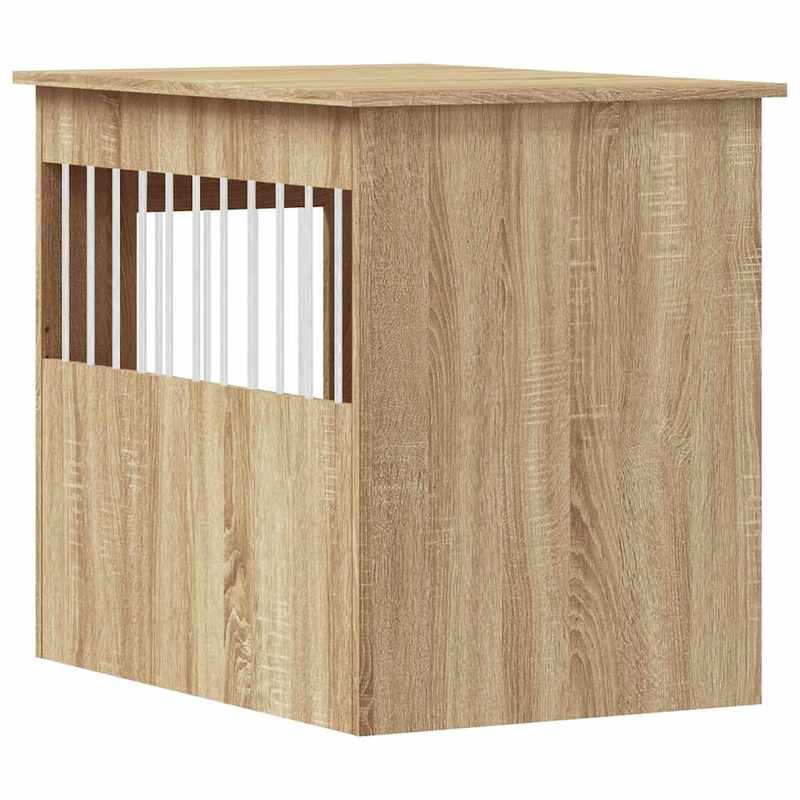 Hondenbench – Hondenkooi – Hondenhuis – Hondenbox – Hondenrek – Houten Sonoma Eiken – Stevige Massief Hout Constructie – Met Slot & Bijzettafel Capaciteit 40 kg