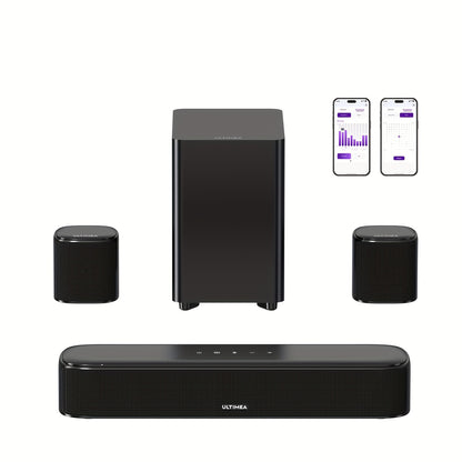 Home cinema set – Home theater systeem – Surround speakerset – Soundbar – 5.1-kanaals speakers – 250W Krachtige Bas – Draadloze App Bediening