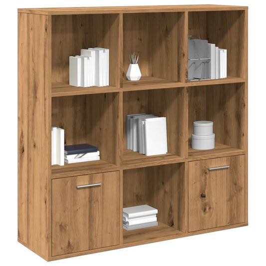 Bookshelf Measuring 98X29X97.5 Cm, Crafted from Artisanal Wood in Oak Color. Features Vertical Shelves That Are Sturdy And Durable, Aesthetically Pleasing, with Ample Storage Space, a Smooth Surface, Moisture-Resistant, Warp-