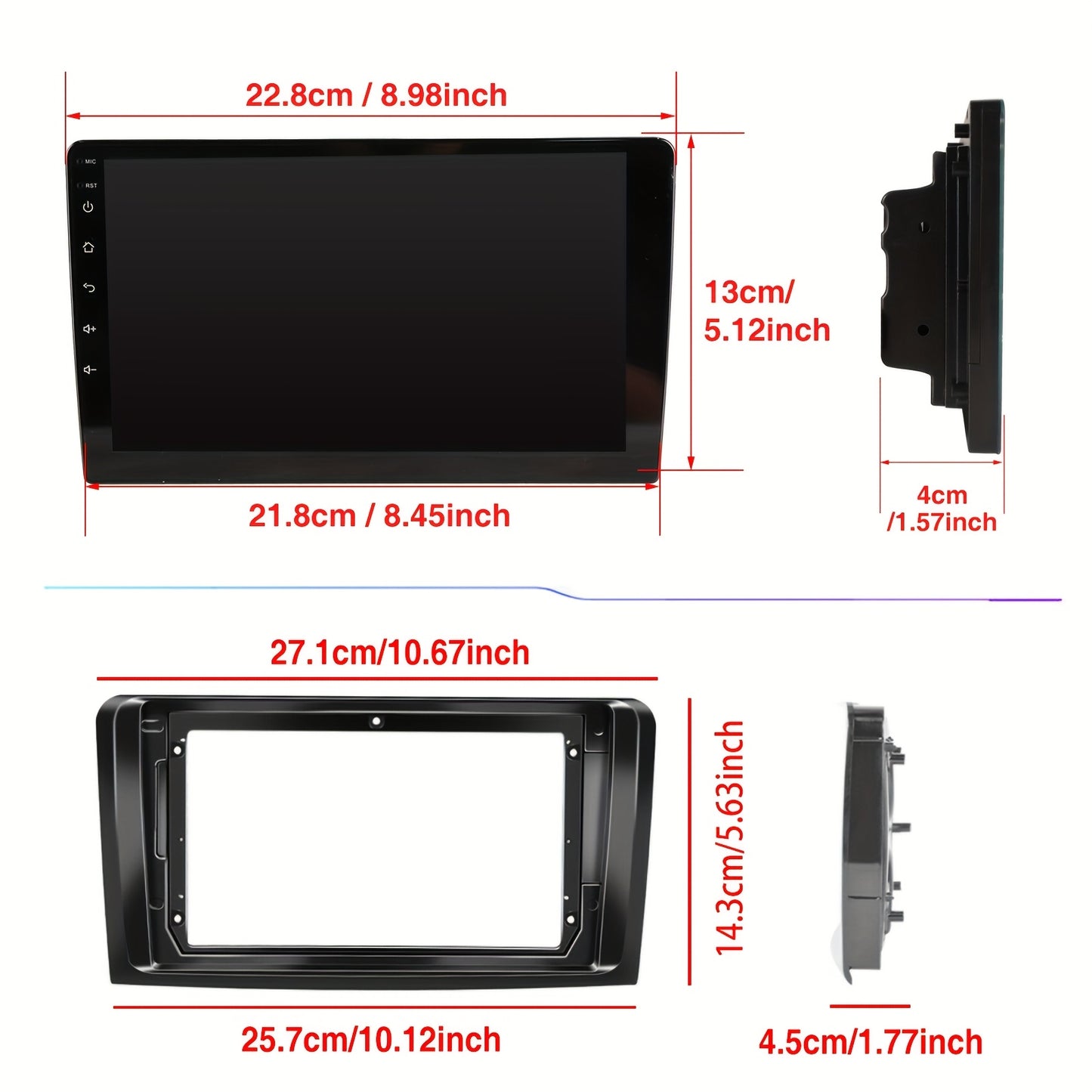 Multimedia Car Radio – Auto Radio – 2 DIN Speler – Touchscreen Navigatie – Met Camera & Microfoon – 9 Inch IPS Scherm – Android 14 Systeem