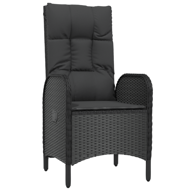 5-Delige Tuinset – Tuinmeubelset – Terrasmeubel – Buitenstoelenset – Poly-Rattan Loungeset – Zwart – Weerbestendig Rattan Frame – Afneembaar Kunststof Tafelblad