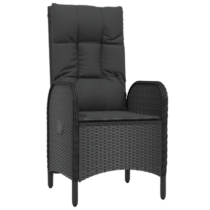 5-Delige Tuinset – Tuinmeubelset – Terrasmeubel – Buitenstoelenset – Poly-Rattan Loungeset – Zwart – Weerbestendig Rattan Frame – Afneembaar Kunststof Tafelblad