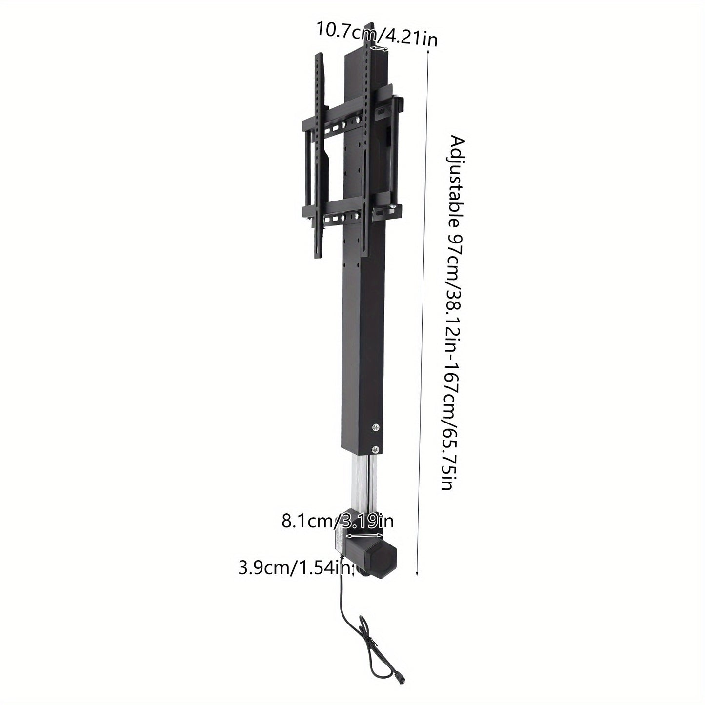 TV Beugel – Muurbeugel – Wandsteun – TV Steun – Ophangsysteem – Verstelbare Hoogte 70 cm – Robuust Aluminium