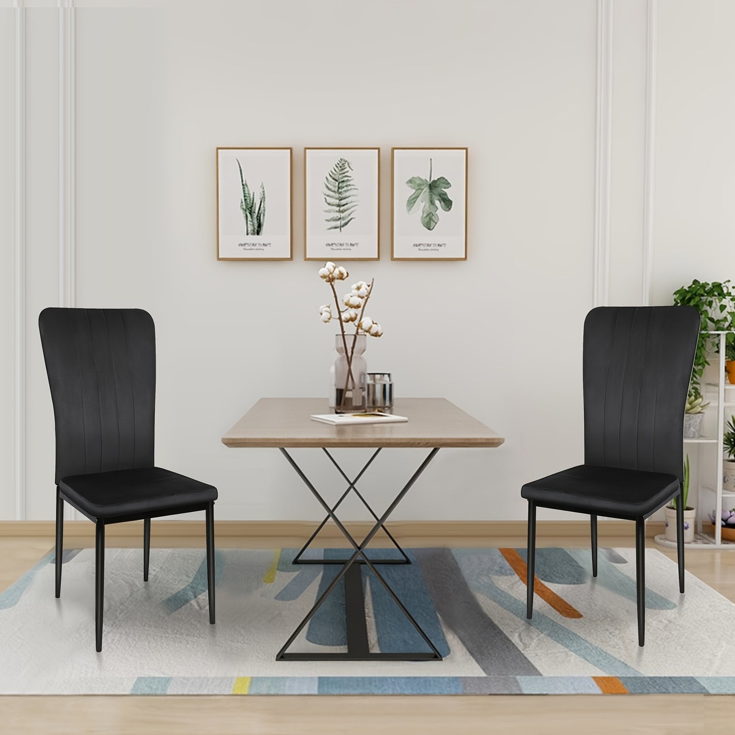 Eetkamerstoel – Stoel – Kuipstoel – Keukenstoel – Woonkamerstoel – Zwart – Fluwelen Bekleding – Ergonomische Rugleuning – Metalen Onderstel – Set van 6