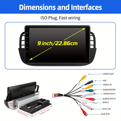 Multimedia Auto Radio – Car Stereo – Autoradio – Navigatiesysteem – Touchscreen Radio – Android 14 – 9 Inch IPS Scherm – Inclusief AHD Achteruitrijcamera – Wit