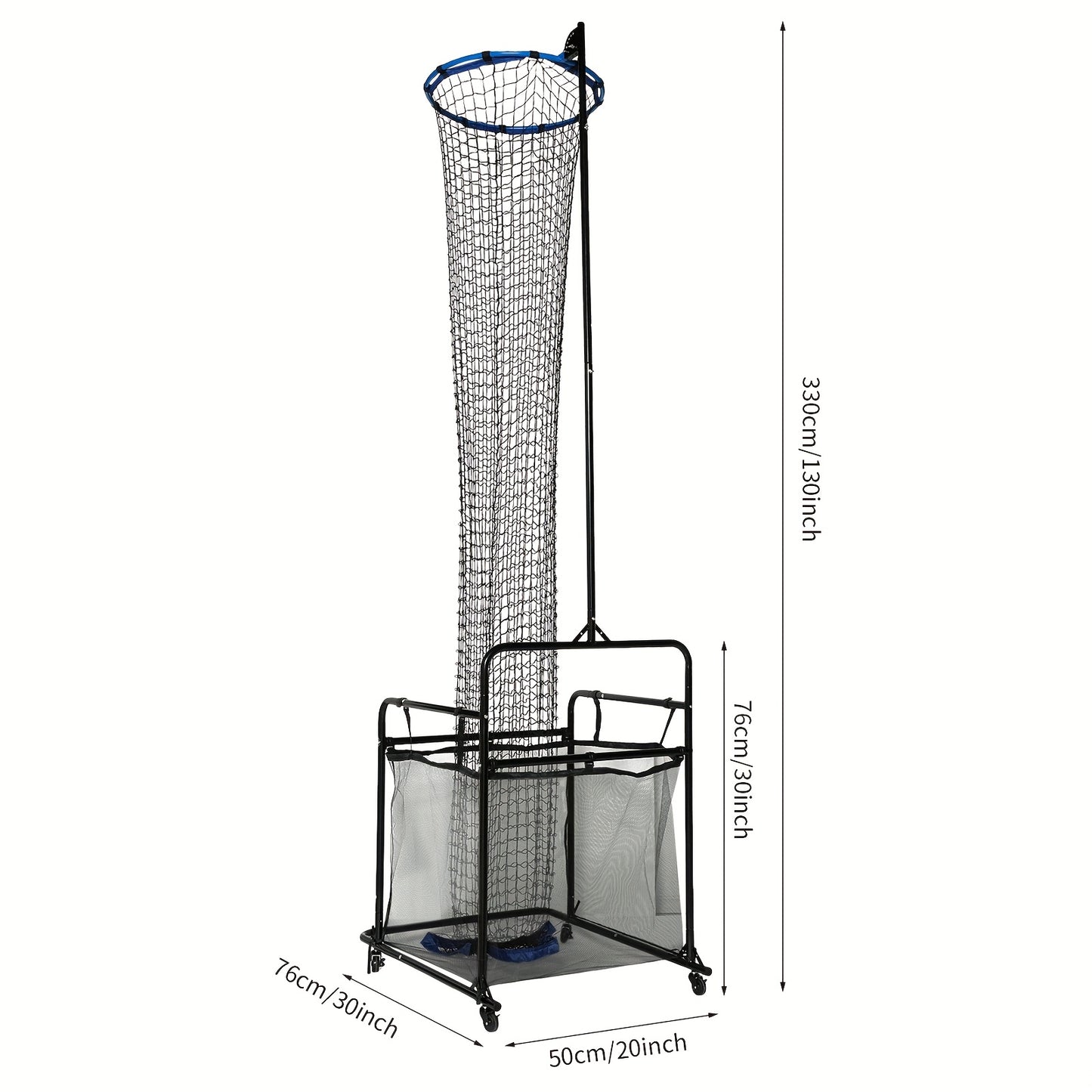 Volleybaltrainer – Volleybal Trainingssysteem – Volleybal Rebounder – Volleybal Setter – Volleybal Trainingsapparaat – Verstelbare Hoogte tot 3,66 m – Stevig Stalen Frame met Wieltjes