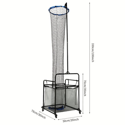 Volleybaltrainer – Volleybal Trainingssysteem – Volleybal Rebounder – Volleybal Setter – Volleybal Trainingsapparaat – Verstelbare Hoogte tot 3,66 m – Stevig Stalen Frame met Wieltjes