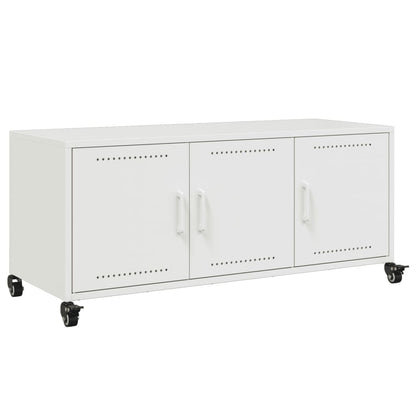 Tv Meubel – Tv Kast – Tv Meubels – Media Kast – Dressoir – Wit – Koudgewalst Staal – 100,5x39x43,5 cm