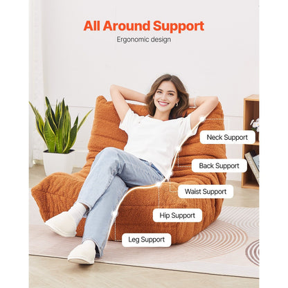 Zitzak – Zitzakstoel – Bean Bag – Loungestoel – Fauteuil – Teddy Fleece – Ergonomisch Design – Bruin