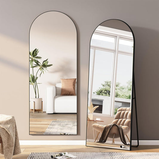Volledige Lengte Spiegel – Vloerspiegel – Rechthoekige Spiegel – Grote Spiegel – Wandspiegel – Gouden Aluminium Lijst – 180 x 80 cm – Vrijstaand Zonder Montage