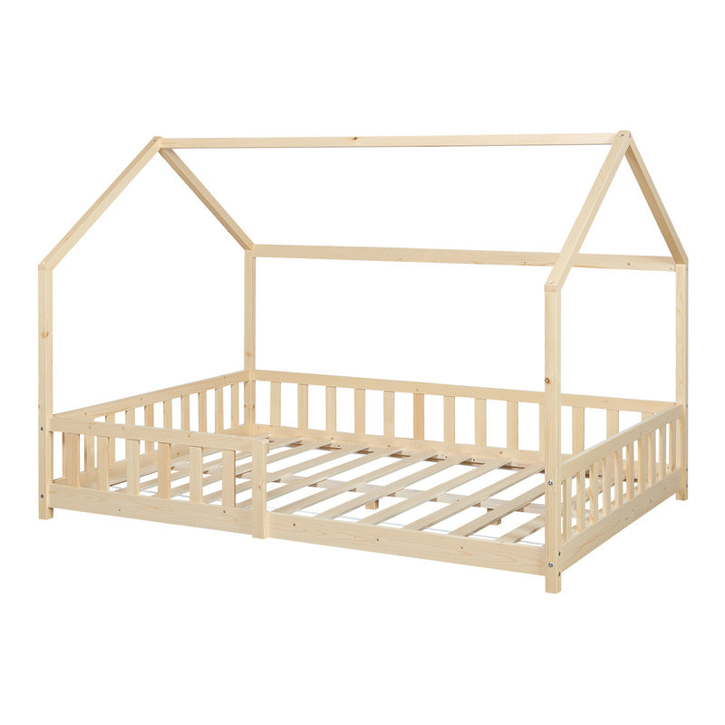 Kinderbed – Kinderbedden – Eenpersoonsbed – Hoogslaper – Stapelbed – Huisstijl Design – Valbeveiliging – 120 x 200 cm – Houten Frame