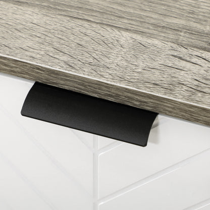 Dressoir – Opbergkast – Buffetkast – Ladekast – Kast – Laagstaand – Melaminehout – 120x35x77,4 cm – Chevron Deuren – Verstelbare Planken
