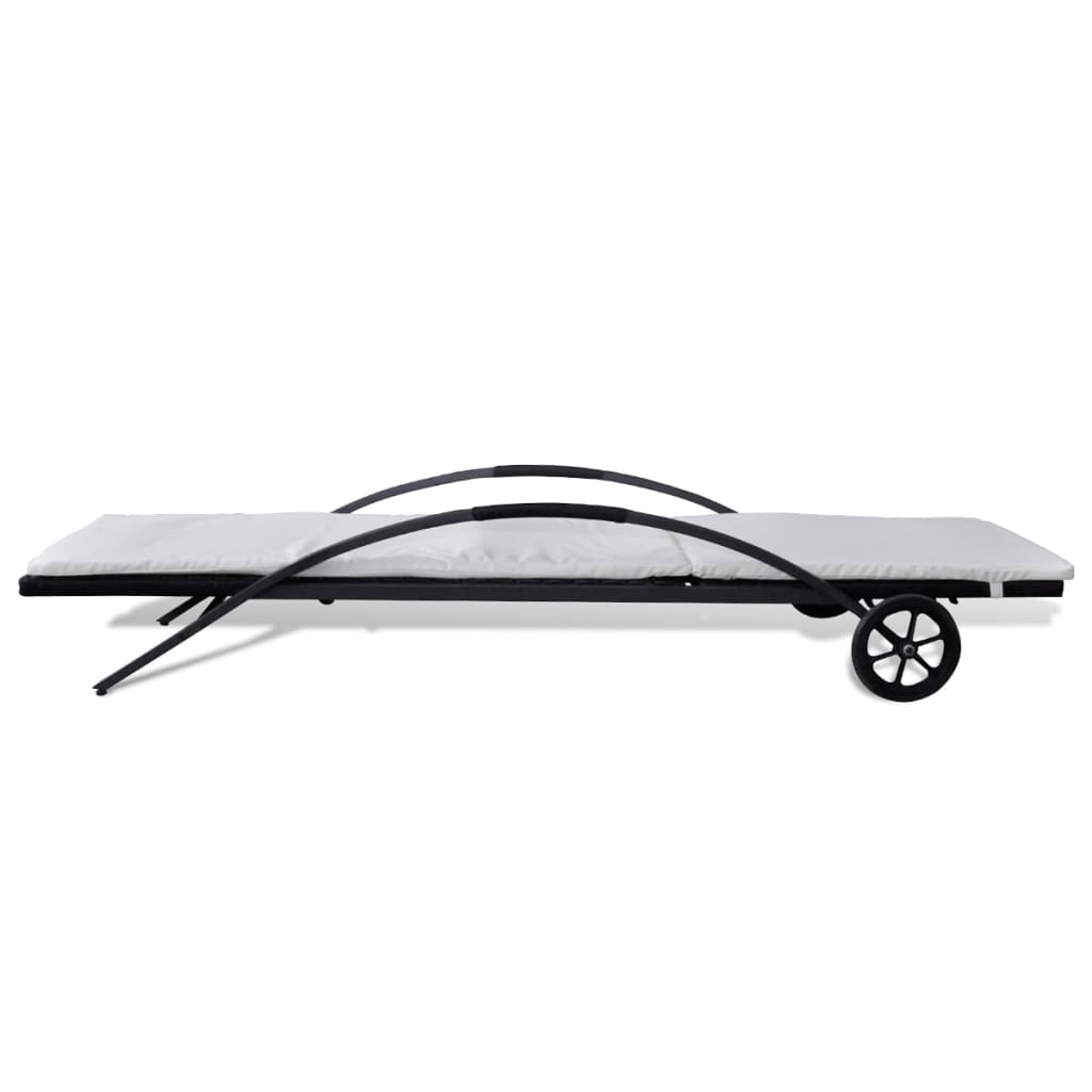 Lounge Stoel – Tuinstoel – Loungestoel Met Wielen – Buitenstoel – Rattan Stoel – Weerbestendig PE-Rattan – Verstelbare Rugleuning - QUORE