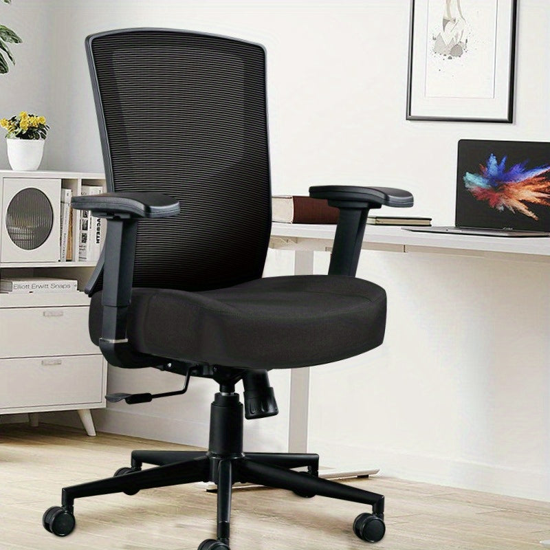 Heavy-Duty Ergonomic Office Chair - High Back Mesh Backrest with Adjustable Height, 2D Lumbar Support & 105° Recline, Swivel Computer Desk Chair, for Home Office, Call Center, Gaming - Supports Up to 200kg/440lbs, Sturdy Whe