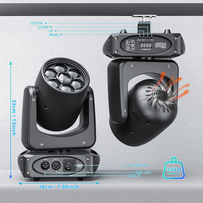 Moving Head Stage Light – Beam Light – DJ Licht – Discotheek Lamp – Theater Spot – 150W LED Vermogen – 540° X-As Rotatie